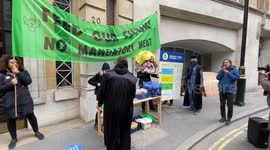 Vegan food campaigners stage protest at Department for Education
