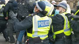 Battle of Trafalgar! Police make arrests after 'Kill the Bill' protest in central London