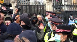Protesters scuffle and get arrested by the Police