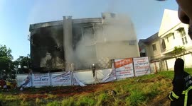 Dramatic moment building collapses killing four firemen and one resident in Thailand
