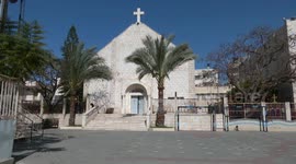 Easter mass at the Roman Catholic church of the Holy Family in Gaza City