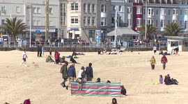 Brits hit the beach on Easter Sunday as coronavirus restrictions start to relax