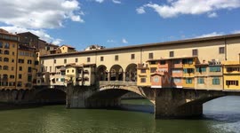 Deserted Ponte Vecchio, Florence, Italy, Covid-19  strict lockdown Easter weekend 2021