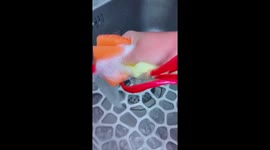 Washing dishes and other kitchen tools using my natural long nails