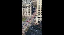 Demonstration to Stop Asian Hate, Thousands of Demonstrators Pass City Hall