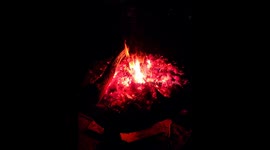 Romantic, Colorful Flames from our Backyard Fire Pit on a Spring Summer Night..