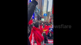 US: Protest Against Military Coup In Myanmar At Times Square NYC