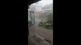 Heavy Rain And Strong Winds Hit the City of Jogjakarta, Indonesia