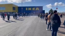 Huge queues form as IKEA stores reopen after UK lockdown easing