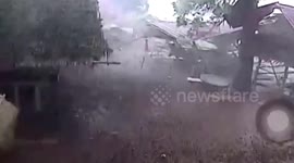 Restaurants destroyed as summer storm hits northeastern Thailand