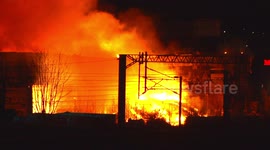 Large blaze burns through night at recycling plant in Doncaster in UK