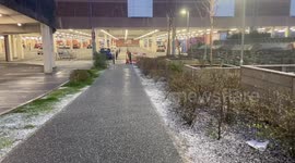 Snow falls this morning in Wales just days after UK basked in glorious sunshine