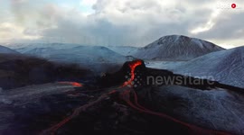 'Drone Footage of Volcano Eruption in Iceland | Geldingadalir'