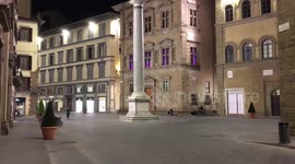 The streets of Florence, Italy, are deserted amid strict COVID lockdown and overnight curfew