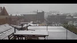 Brussels, Belgium blitz with snow