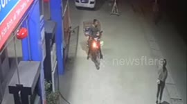 Funny Moment - The man riding the motorcycle failed after refueling