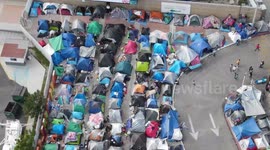 Migrant border crisis in-depth: Aerial scenes, interviews, on-site walkthrough of difficult conditions at US-Mexico border