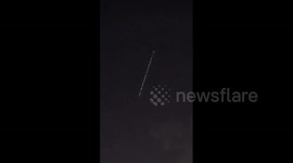'Space train’ spotted crossing night sky is believed to be SpaceX Starlink Satellites