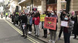 Protest outside Myanmar Embassy