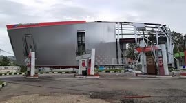 Indonesia Cyclone Seroja aftermath leaves garage damage