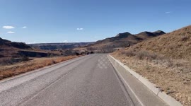 Cyclist's close encounter with bison in Theodore Roosevelt National Park, North Dakota
