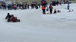 Winter kart racing in Naberezhnye Chelny
