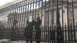 Sign put up on Buckingham Palace gates announcing Prince Philip's death