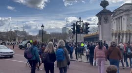 People arrive to Buckingham Palace on death of Prince Philip
