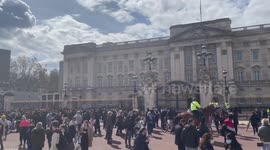 People arrive to Buckingham Palace on death of Prince Philip