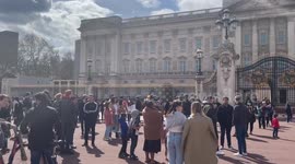 People arrive to Buckingham Palace on death of Prince Philip