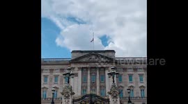 Union flag flies at half-mast above Buckingham Palace following Prince Philip's death