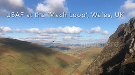 Awesome low flying aircraft at the Machloop, Wales, UK