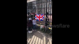 Prince Philip: Royal fans place Union flag on gates of Buckingham Palace