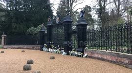 More flowers laid at Sandringham Gates after the passing of Prince Phillip