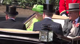 Royal family arrive to the Royal Ascot parade ring in 2017, Ascot, UK