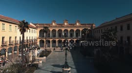 an empty city hall because of the pandemic of covid 19, sad but we are still 2021