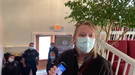 Furious pastor shouts at police who barged into church service in Canada