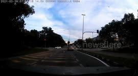 Car run over traffic light and make wrong turn