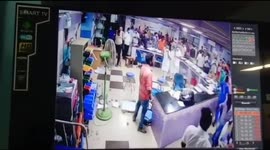 Duty doctor was hit by a chair. This incident was recorded on the CCTV camera that was installed in the hospital premises in Tamilnadu