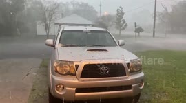 US: Hail Storm, Heavy Rainfall, And Strong Wind Batter Pensacola, Florida