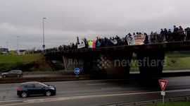 Protesters march in Rennes, France to denounce the destruction of local natural area