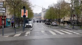 Police push ecological protesters away from downtown Rennes, France