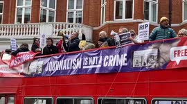 Assange protest at Ecuadorian embassy on second anniversary of expulsion