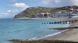 A beautiful sunny day in Aberystwyth in April , West Wales, UK