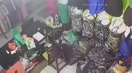 A Mobile Thief Recorded Cctv Camera Stores At Tanah Abang Market, Central Jakarta, Indonesia