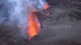 Volcano on France's Reunion island erupts spectacularly spewing lava into air