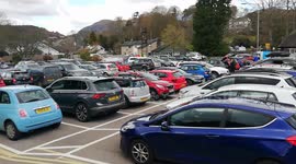 Car parks in the lake District are packed as shops and pubs open again from the 12th April