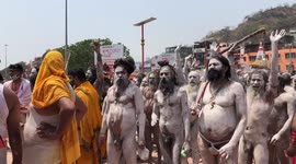 Hindu religious festival Kumbh Mela in Haridwar, India