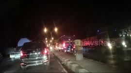 Three Public Transport Buses Prevent Congestion By Opposing The Direction Of The Road In East Java, Indonesia