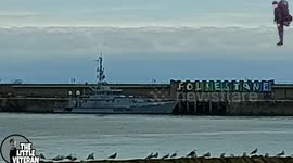 Vigilante moored up at folkestone waiting to be called out to bring immigrants over from france